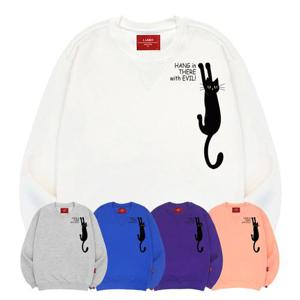 엘라모 3M 검은고양이 맨투맨 남녀공용 빅사이즈 S~4XL