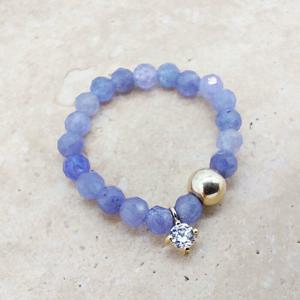 리즈타라 / 14K 금볼 리얼 탄자나이트 원석 반지 12월 탄생석