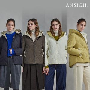 [안지크]25FW 신클라우드 컬러블록 후드 점퍼