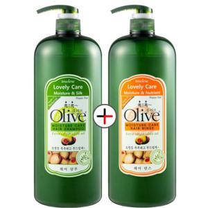 아임세레느 올리브 촉촉케어 초대용량 샴푸, 린스 1500ml 2개/ 손상모 트리트먼트