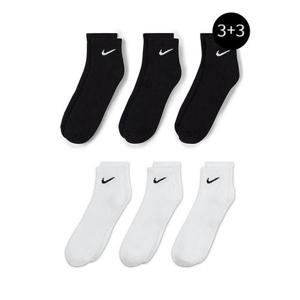 [나이키]총6켤레 스포츠 쿠션 앵클삭스 스우시 단목 화이트/블랙