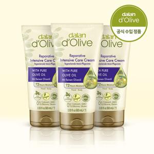 [달란] 올리브 핸드크림 고보습 수분케어 핸드크림 휴대용 60ml 3개
