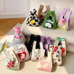 휴대용 핸드폰 화장품 파우치 미니 니트가방 손목가방