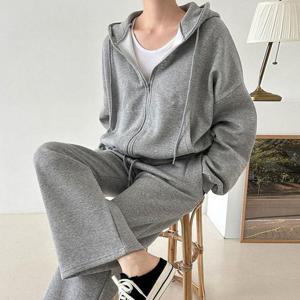 [유야]여성 기모 무지 후드집업 팬츠 세트 -FPST0156- 겨울