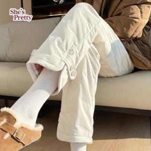 [쉬즈프리티] 포리밴딩경랭패딩팬츠 L까지_여성패딩기모팬츠