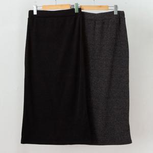 빅사이즈겨울치마 C374L411 크림밴딩롱기모스커트 LD