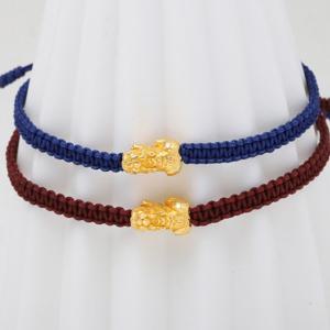 [골드모아] 여자 순금 팔찌 1.12g [행운 비휴 매듭끈]