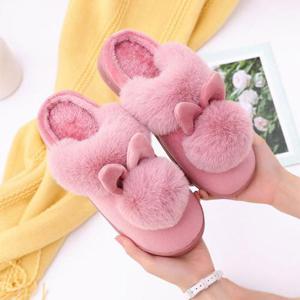 [오너클랜]인기상품 토끼 방울 겨울 여성 털슬리퍼 털실내화 거실화 털신 [WFFJZ0O_251015]