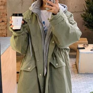 [문비글]믿고입는 후드 레이어드 누빔 롱 야상 패딩점퍼(outer1294)