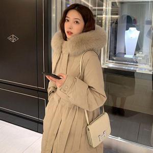 [무드무드]막시 덕다운 후드퍼 롱패딩