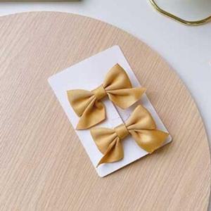 패션소품 미니리본집게핀 포인트리본악어집게핀 옐로우 2P