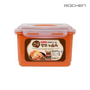 로이첸 참숯 진공 누름독 황토 누름김치통 밀폐용기 5.5L 1+1