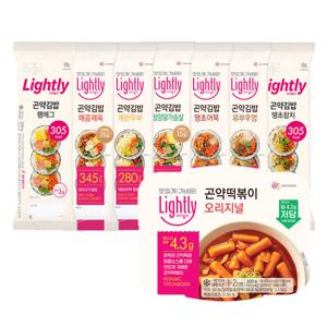 라이틀리 곤약김밥 220g 6개 + 곤약떡볶이 300g/햄에그/제육/계란두부 외 선택