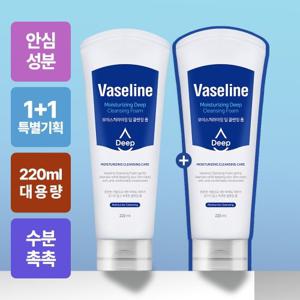 [1+1] 바세린 모이스처라이징 딥 클렌징폼 대용량 220ml 2개
