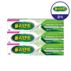 폴리덴트 틀니 부착재 70g(민트향) x3