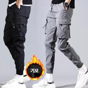 [짝꿍닷컴]기모안감 카고팬츠 남성조거 밴딩팬츠 IS-PA20