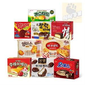갤러리아_파이 9종-롯데카스 빅 찰떡 초코 엄마손 마가렛트 후레쉬베리
