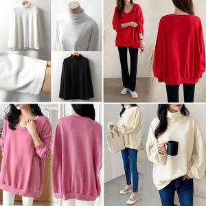 [셀러허브_여성트랜드패션]고퀄 빅사이즈 맨투맨 반폴라 기모 가을겨울 롱티셔츠