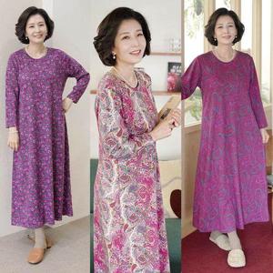 [쉬즈마담]단독 H8529 겨울 꽃망울,페이즐 홈드레스 엄마옷 할머니 원피스