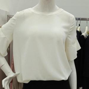 [조이너스]라운드 쉬폰 반팔 나팔 티셔츠 여성블라우스jabf8wrb0030_US