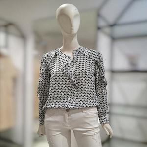 [SI][SI] SI기하학패턴 러플 포인트 블라우스SGBAC24600 (P002702865)