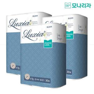 [모나리자][모나리자] 3겹 천연펄프 럭시아 플러스 화장지 25M 30롤 3팩 90롤