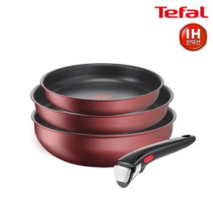 [테팔] IH 매직핸즈 그레이스 레드 단품 프라이팬 2종+볶음팬26cm+손잡이 세트