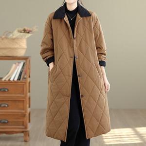 [몽벨리즈]레트로코듀로이누빔패딩롱코트 mde2302502