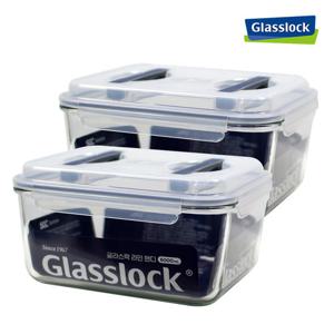 2개세트 글라스락 다용도 밀폐용기 핸디 김치통/쌀통 6L