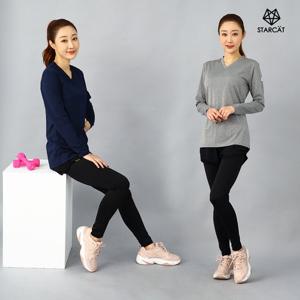 홈트 여성운동복 요가복상의 롱 브이넥 긴팔티 TL109WQ3