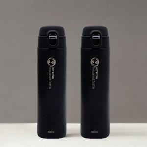 원터치 보온보냉 스텐 보틀 텀블러 500ml (블랙) 2P