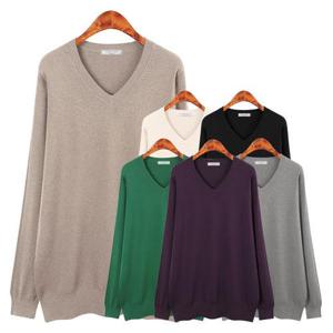 [허밍퍼플]여성용 1302-스위티 V 넥 캐시미어 빅사이즈 겨울 니트 부드러운 브이넥 스판 긴팔티 여성의류