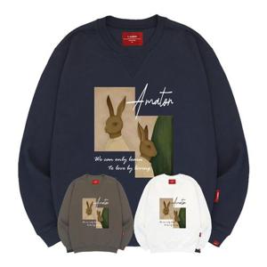 엘라모 3M 래빗러브 맨투맨 남녀공용 빅사이즈 S~4XL