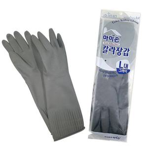 설거지용품 마미손 라텍스 목긴 작업용 주방용 고무장갑 대 회색