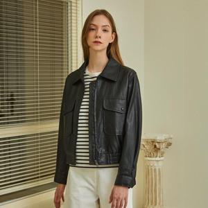 [정가 149,000원]페이크 레더 블루종 자켓