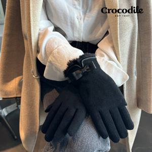 크로커다일 손목 퍼 스마트 터치 여성 겨울 모 장갑