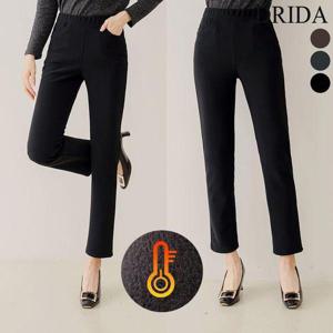 [드리다]여자 겨울 기모 일자 빅사이즈 스판 밴딩 팬츠 40-50대 미시 중년여성옷 캐주얼 출근 엄마옷