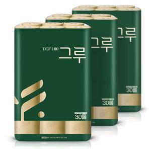 삼정 3겹 그루 오리지날 화장지 무표팩 30M 30롤3팩