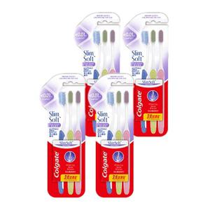 [세계 판매 1위] 콜게이트 슬림소프트 듀얼액션 미세모칫솔 3입 x 4개