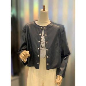 갤러리아_ab.f.z 싱글버튼 노카라 크롭 인조레더 가죽자켓 ACY5QJ06G