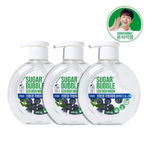 슈가버블 친환경 주방세제 블루베리드롭 용기 470ml x 3개