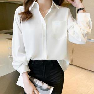[미라클세븐][M7] 여자 흰색 데일리 빅사이즈 주머니 SS 블라우스