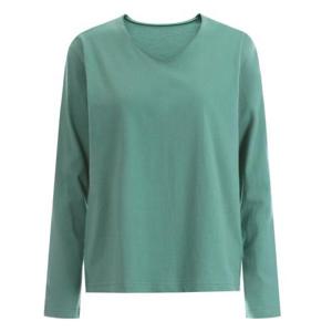 [샵앤][샵앤] 신상 여성 V넥 면100 배이직 무지 긴팔 티셔츠 DAI-WSH-12136-그린