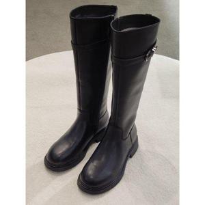 갤러리아_[센터시티] 고세 소가죽 워커창 벨티드 롱부츠 OZL5F070 블랙
