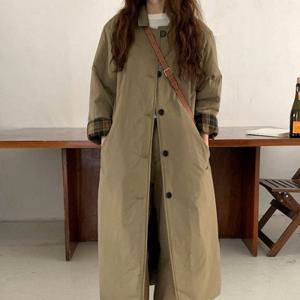 [몽벨리즈]켈리아체크안감롱패딩코트 mde2302483