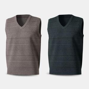[아즈바이]남성 울 브이넥 니트 베스트 조끼 YNT02 가을 겨울