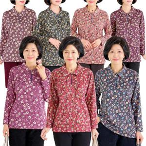 [엄마옷 로즈맘] 진하꽃카라피치기모티셔츠