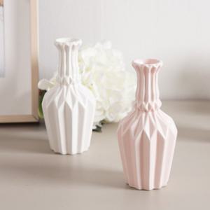 [2+1] 도자기 원형 화병 모던롱컷팅 8x16cm 조화꽃 전용 꽃병 인테리어 장식 소품 원예 용품 꽃꽂이 가드닝