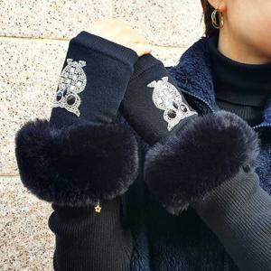 부엉 핸드워머 여성반장갑 퍼장갑 겨울장갑 손토시 (WAF0467)