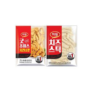 하림 굿초이스치킨너겟 1kg+치즈스틱 1kg